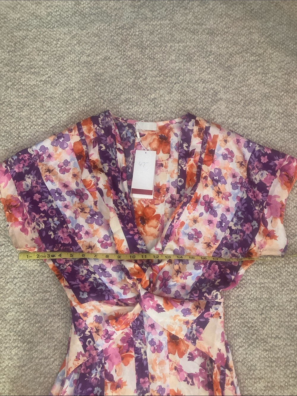 Q2 Floral Maxi Dress in Purple & Orange Size M - NWT - Picture 4 of 7